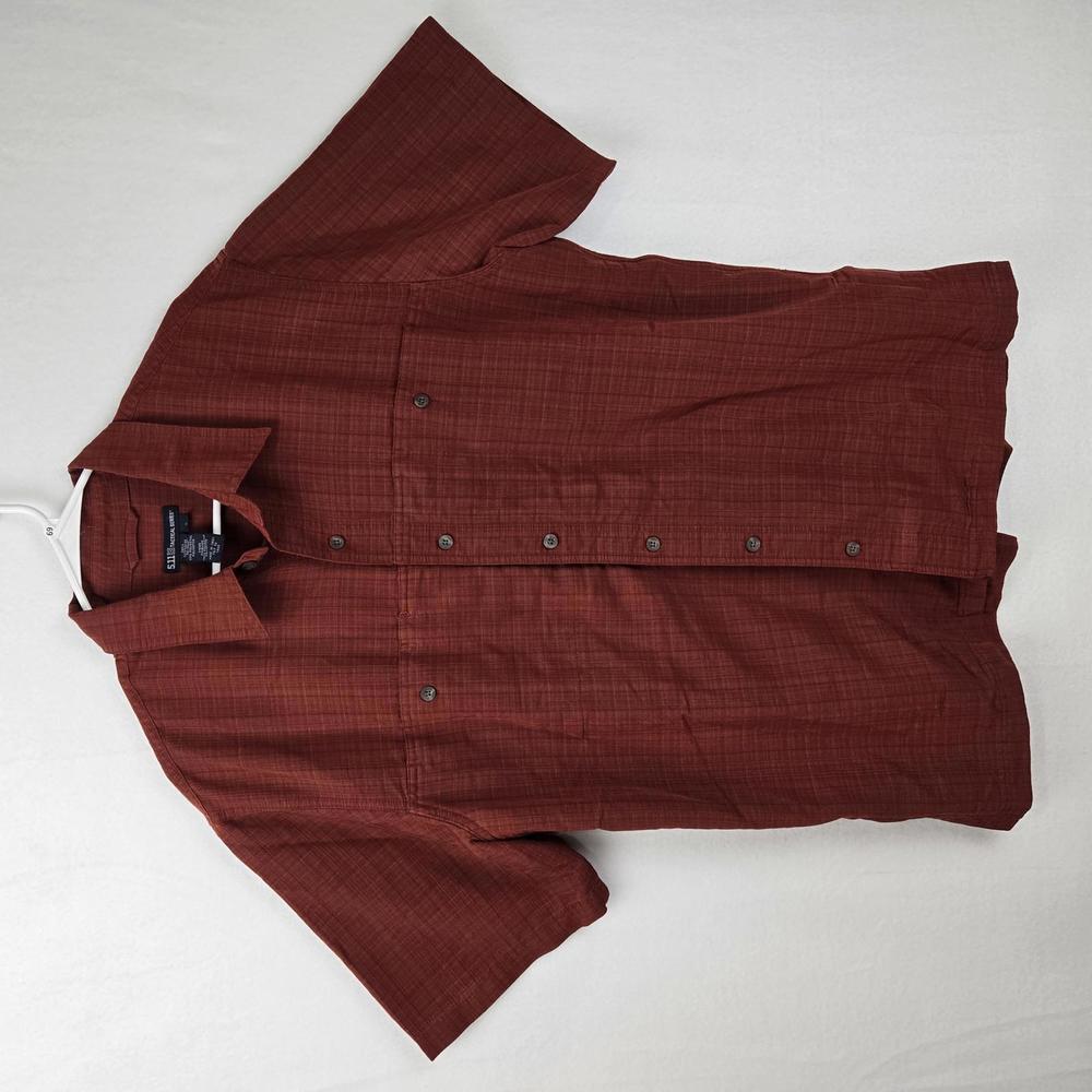 5.11 Tactical Series Short Sleeve Button-Up Shirt Size L Deep Red